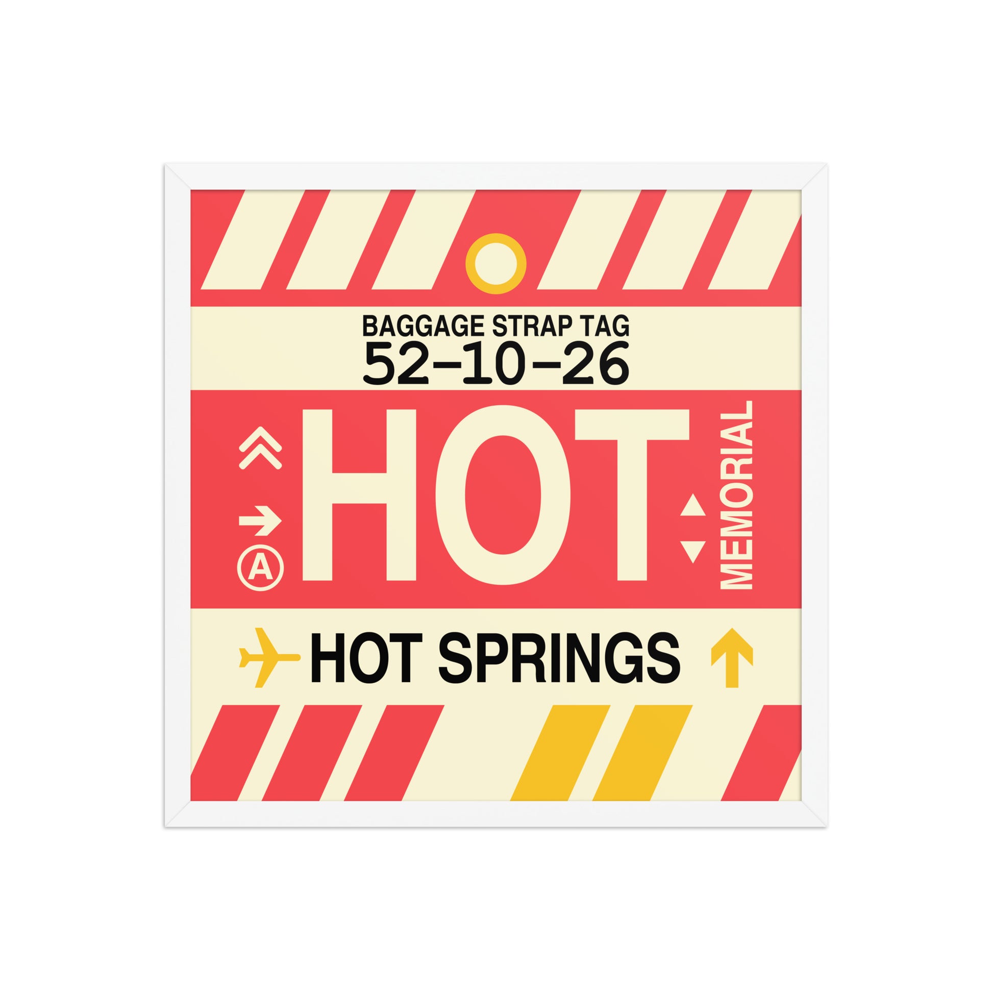 HOT Hot Springs Framed Print • Jet Age Baggage Tag Design • YHM Designs - Image 15