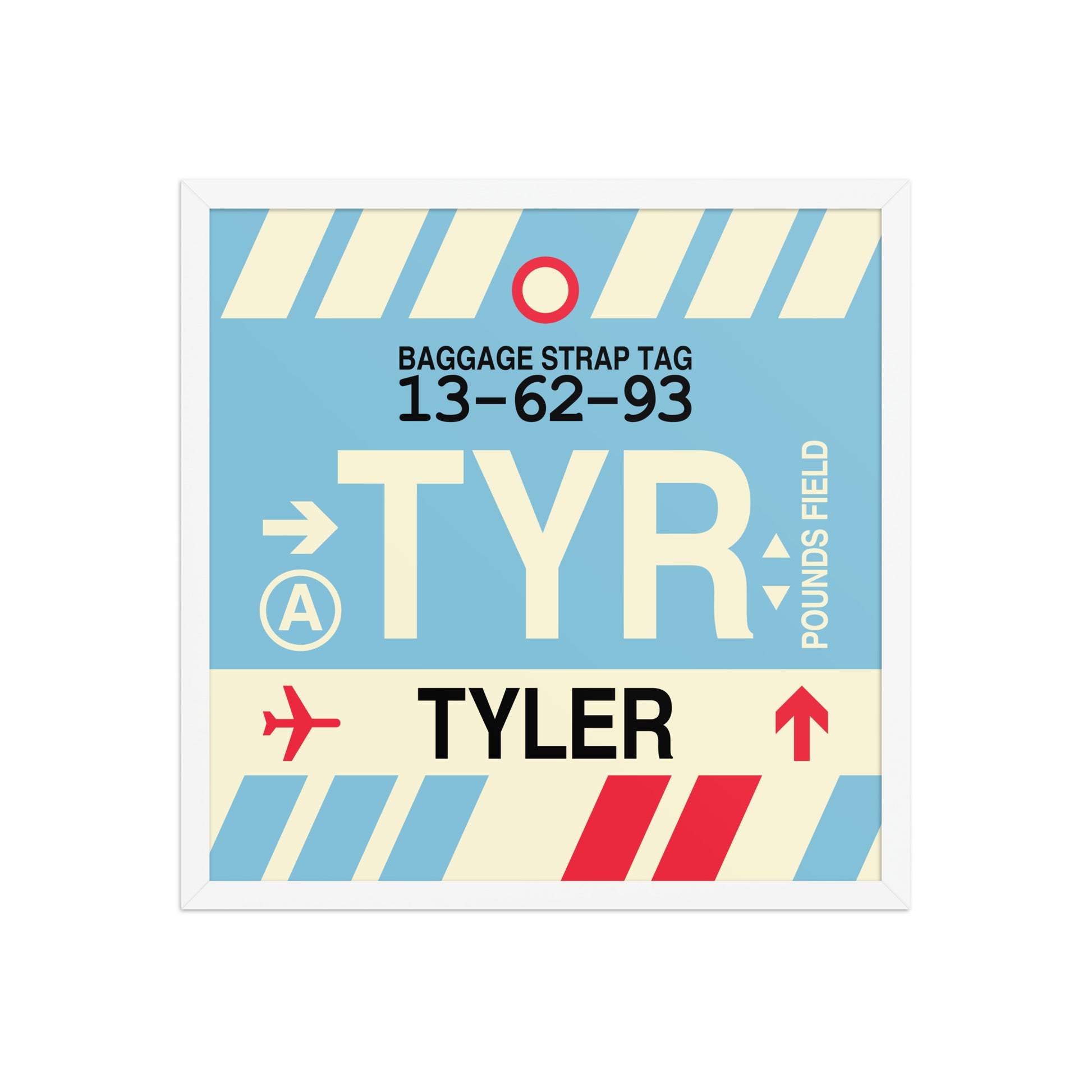 TYR Tyler Framed Print • Jet Age Baggage Tag Design • YHM Designs - Image 15