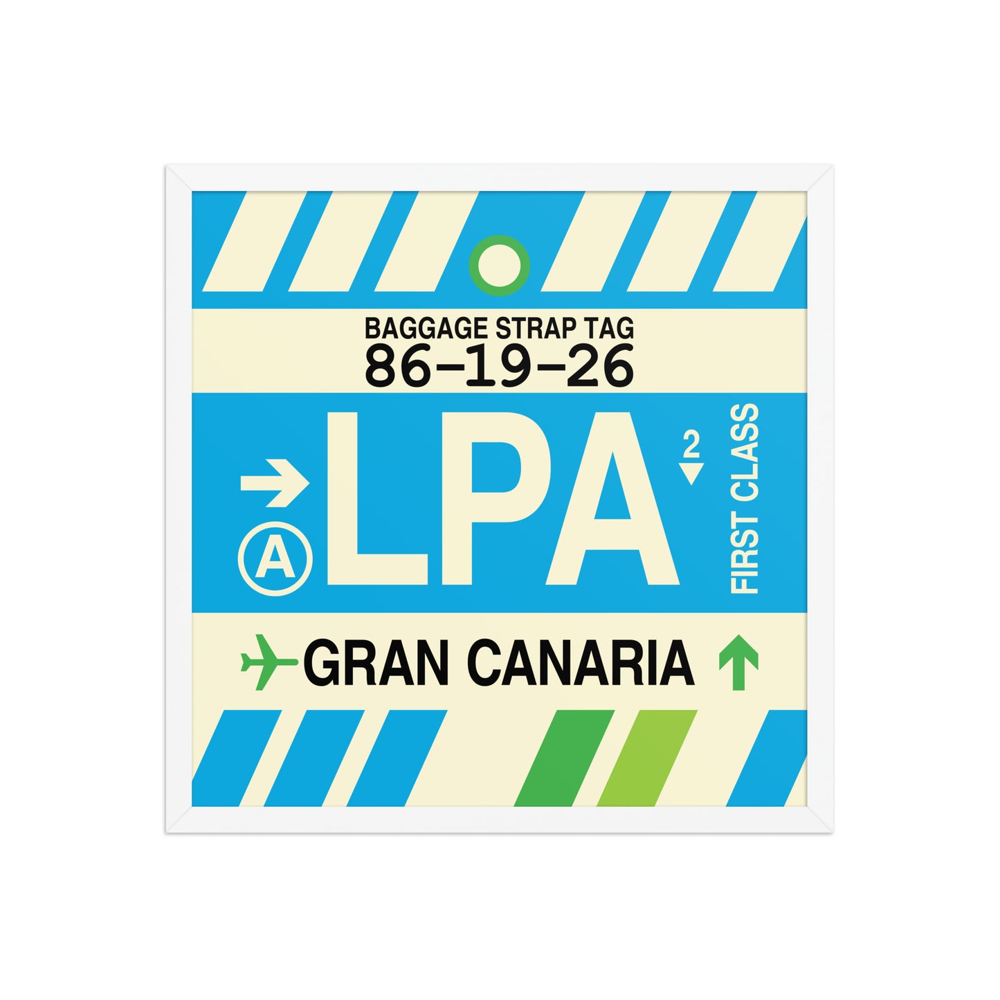LPA Gran Canaria Framed Print • Jet Age Baggage Tag Design • YHM Designs - Image 14