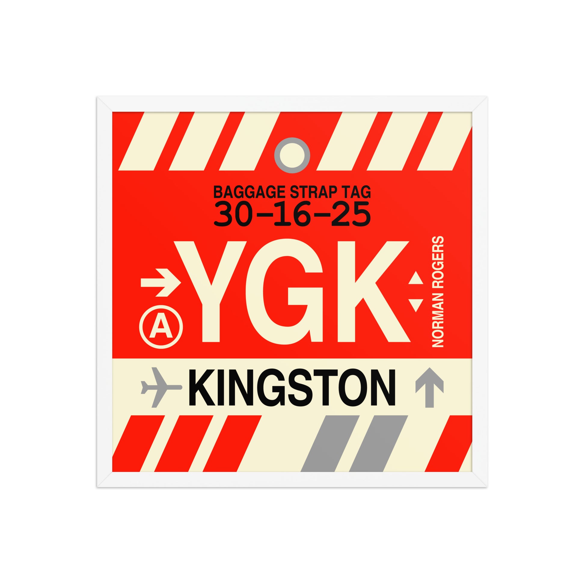 YGK Kingston Framed Print • Jet Age Baggage Tag Design • YHM Designs - Image 14