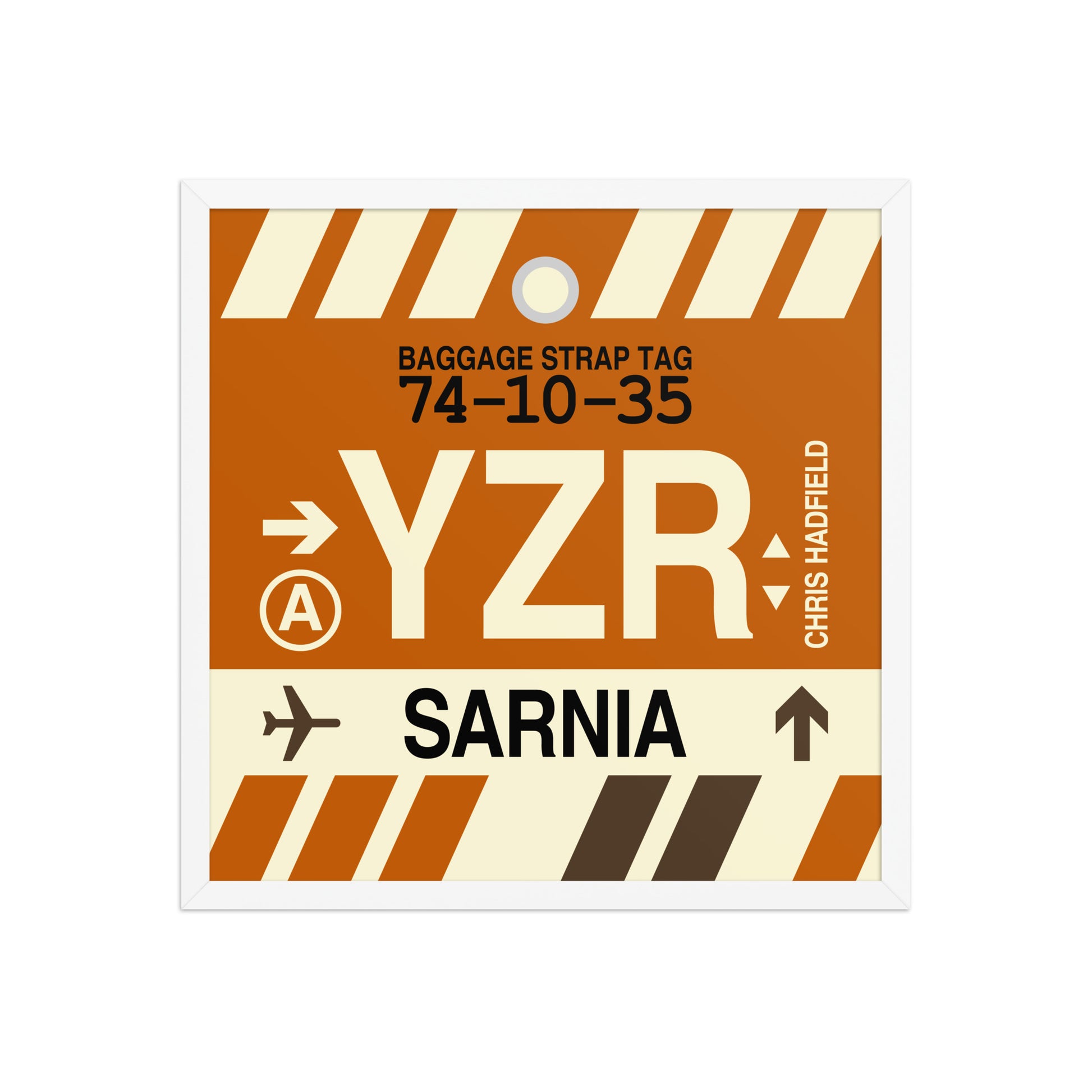 YZR Sarnia Framed Print • Jet Age Baggage Tag Design • YHM Designs - Image 14