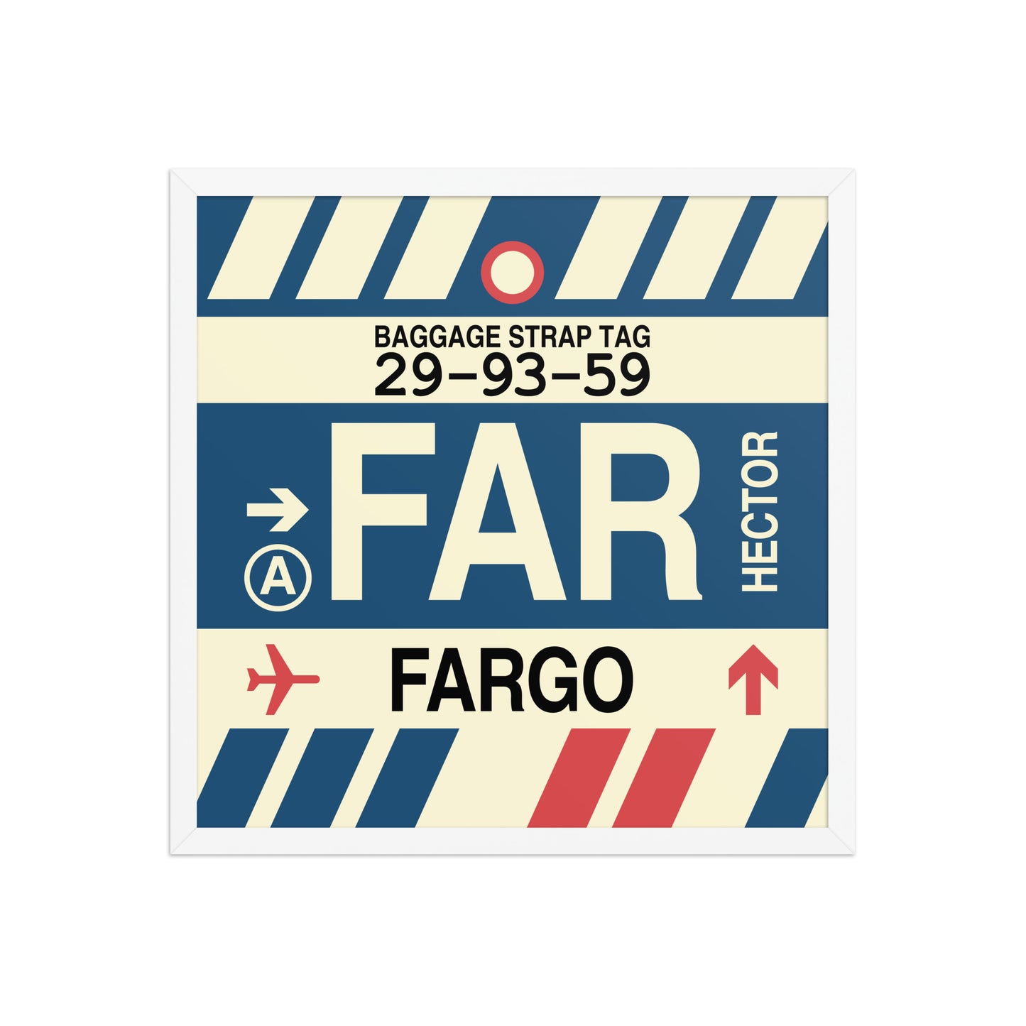 FAR Fargo Framed Print • Jet Age Baggage Tag Design • YHM Designs - Image 14