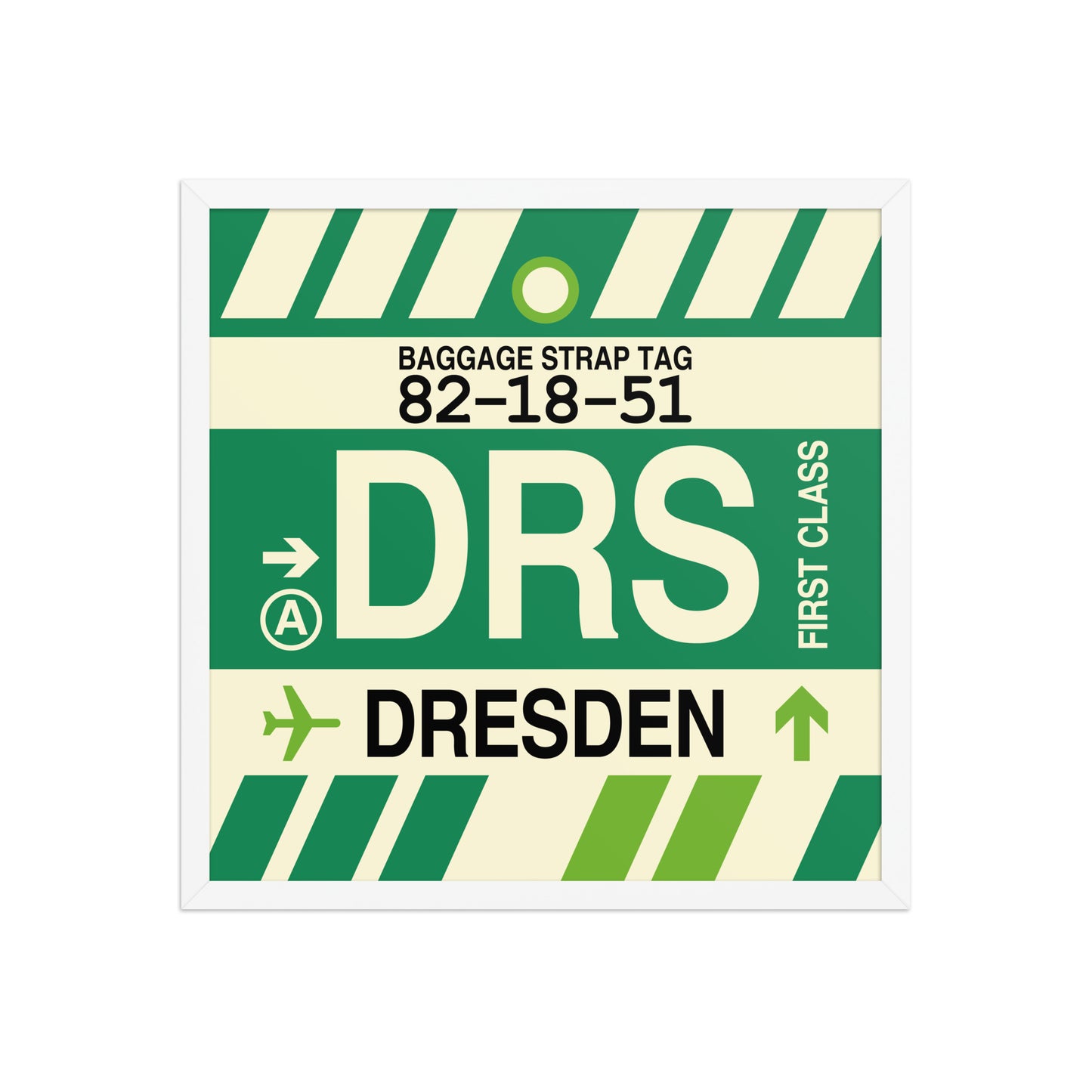 DRS Dresden Framed Print • Jet Age Baggage Tag Design • YHM Designs - Image 14
