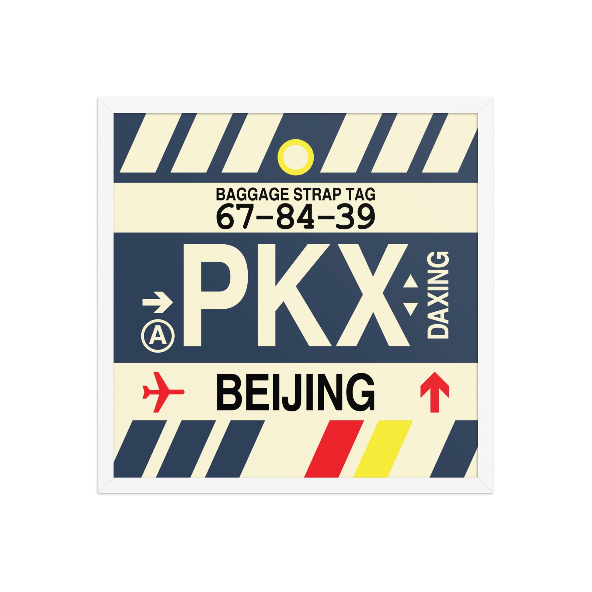 PKX Beijing Framed Print • Jet Age Baggage Tag Design • YHM Designs - Image 14
