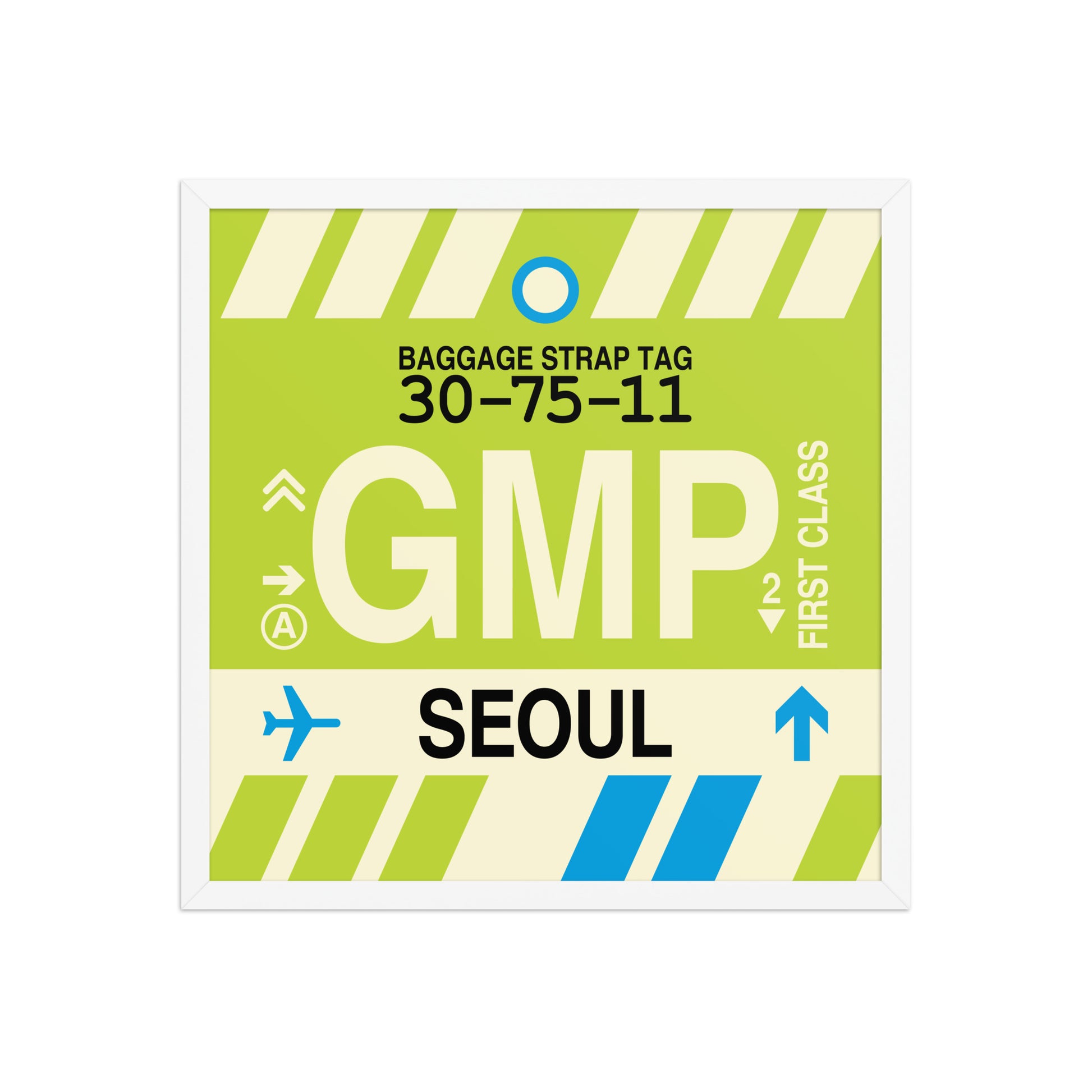 GMP Seoul Framed Print • Jet Age Baggage Tag Design • YHM Designs - Image 15