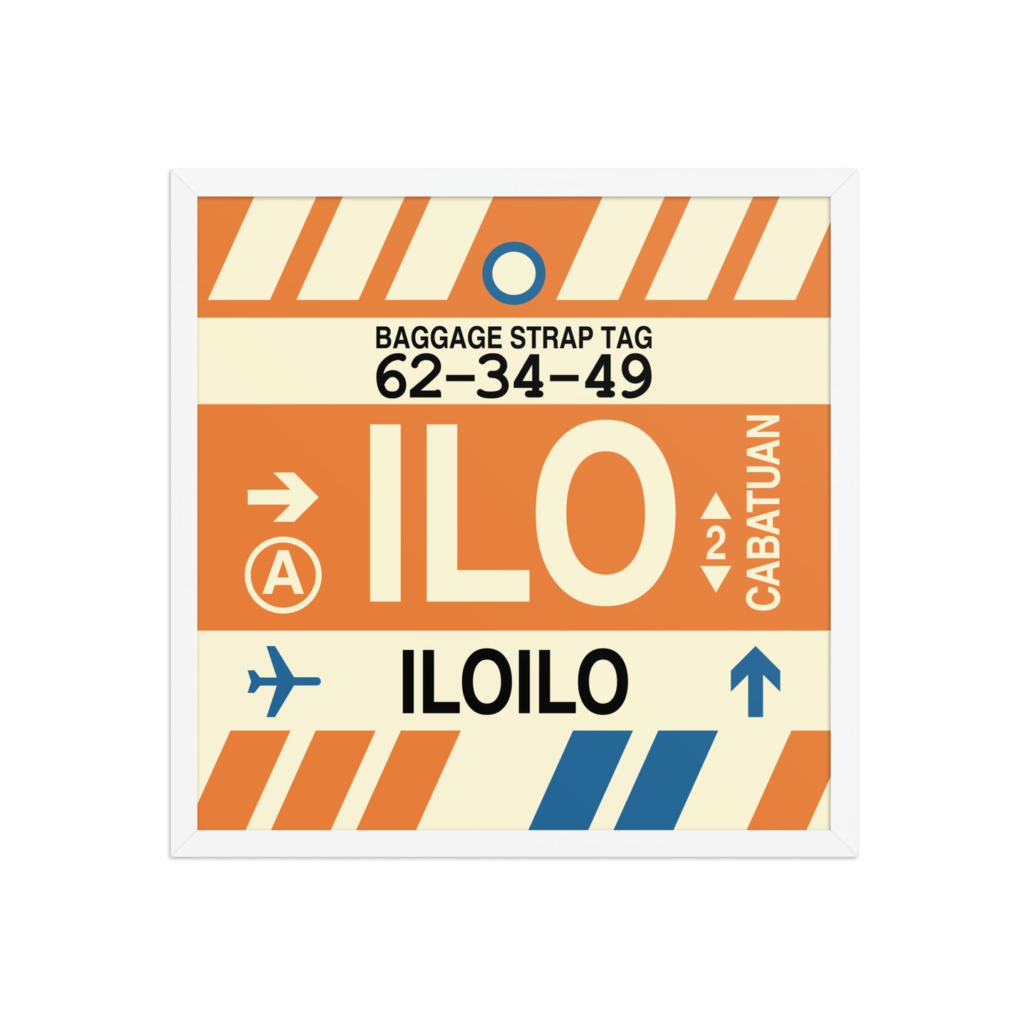 ILO Iloilo Framed Print • Jet Age Baggage Tag Design • YHM Designs - Image 15