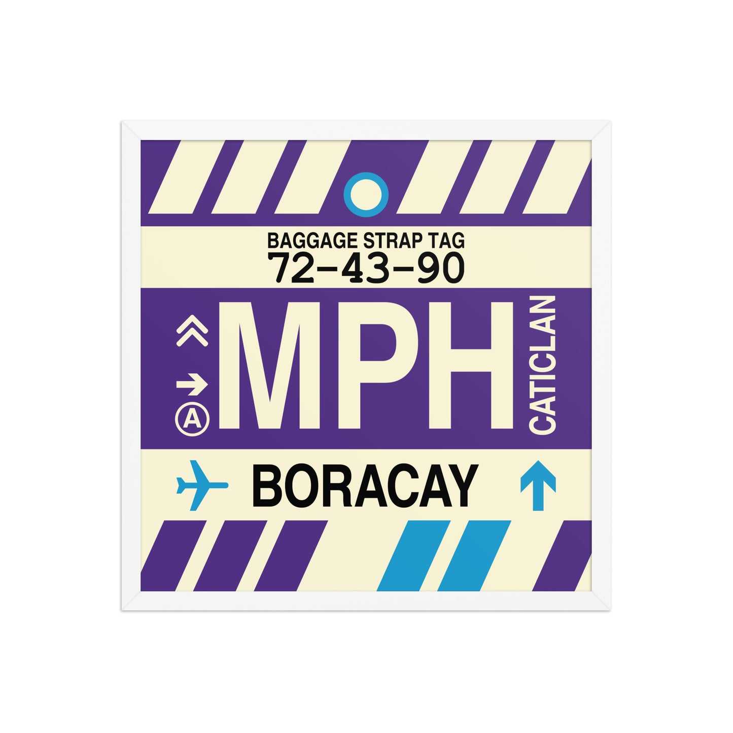 MPH Boracay Framed Print • Jet Age Baggage Tag Design • YHM Designs - Image 15