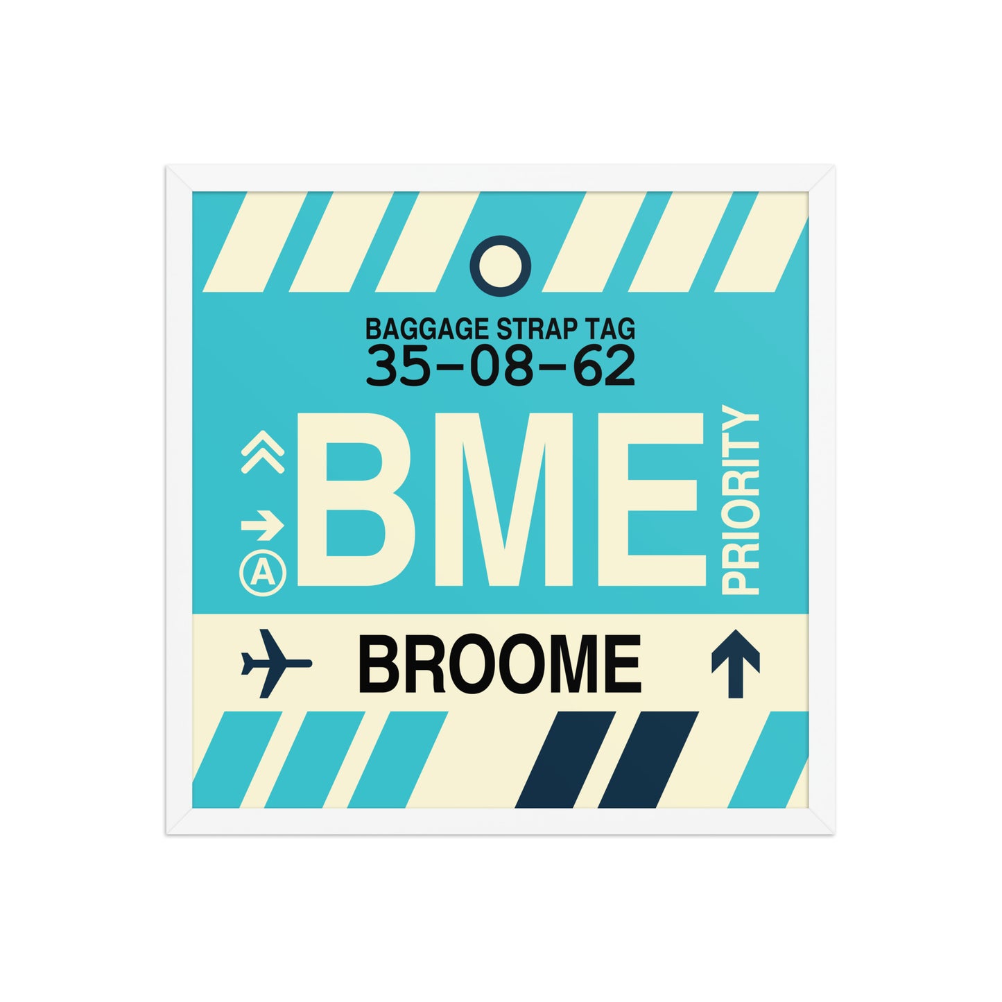 BME Broome Framed Print • Jet Age Baggage Tag Design • YHM Designs - Image 15