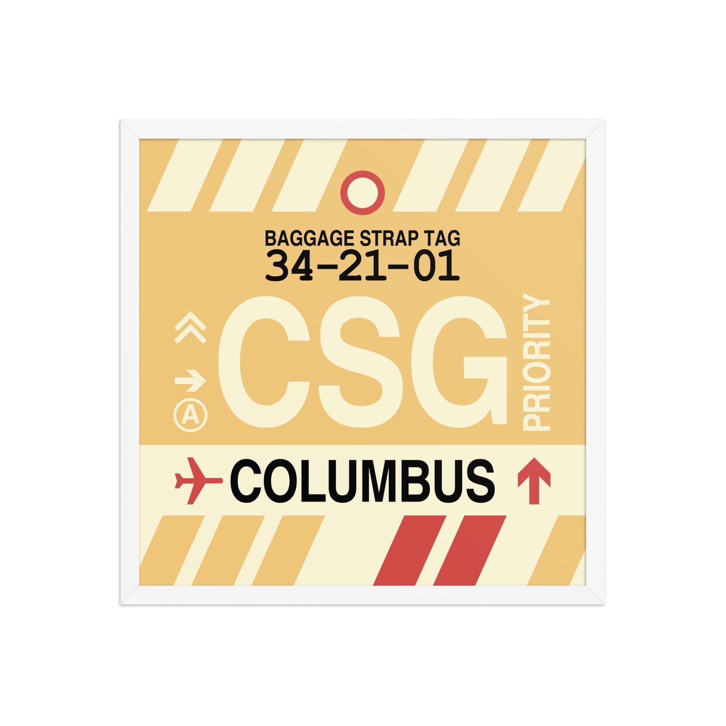 CSG Columbus Framed Print • Jet Age Baggage Tag Design • YHM Designs - Image 15