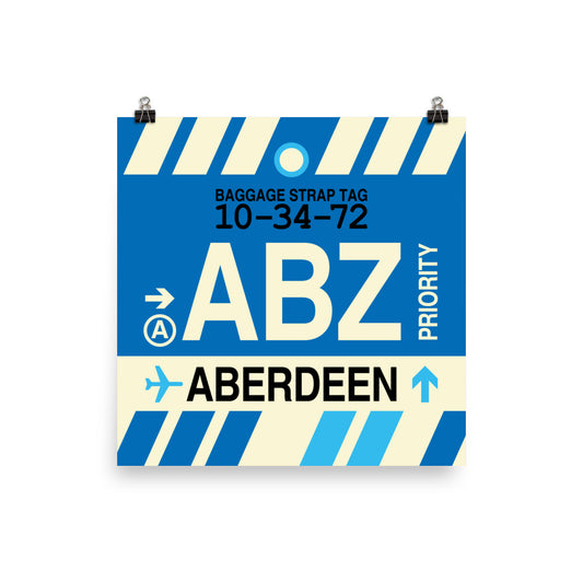 Travel-Themed Poster Print • ABZ Aberdeen • YHM Designs - Image 01