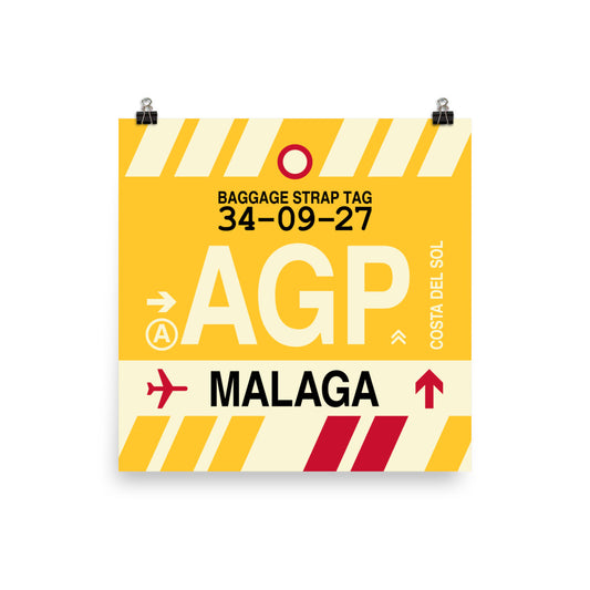 Travel-Themed Poster Print • AGP Malaga • YHM Designs - Image 01