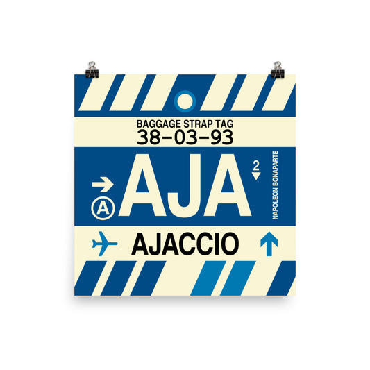 Travel-Themed Poster Print • AJA Ajaccio • YHM Designs - Image 01