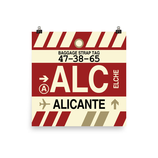 Travel-Themed Poster Print • ALC Alicante • YHM Designs - Image 01