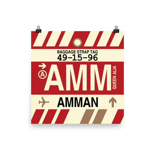 Travel-Themed Poster Print • AMM Amman • YHM Designs - Image 01