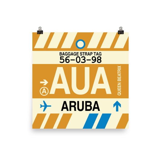 Travel-Themed Poster Print • AUA Aruba • YHM Designs - Image 01