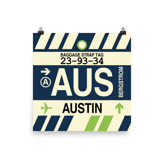 Travel-Themed Poster Print • AUS Austin • YHM Designs - Image 01