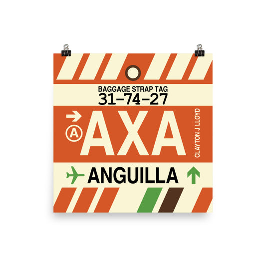 Travel-Themed Poster Print • AXA Anguilla • YHM Designs - Image 01