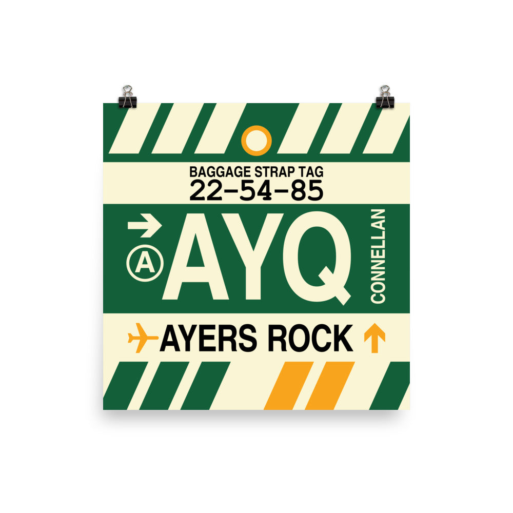 Travel-Themed Poster Print • AYQ Ayers Rock • YHM Designs - Image 01