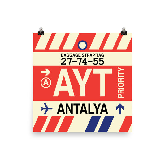 Travel-Themed Poster Print • AYT Antalya • YHM Designs - Image 01