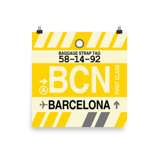 Travel-Themed Poster Print • BCN Barcelona • YHM Designs - Image 01