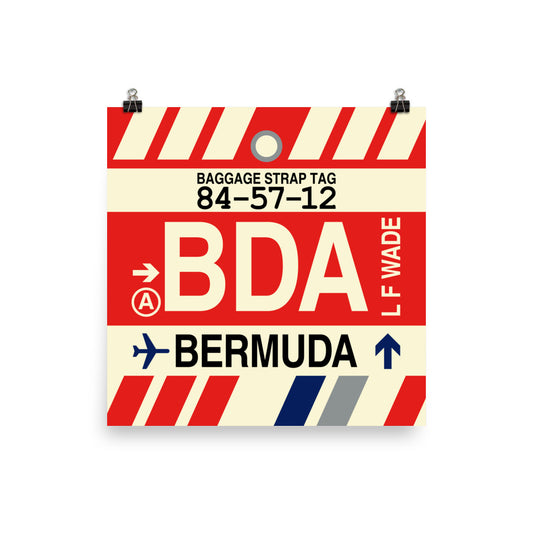 Travel-Themed Poster Print • BDA Bermuda • YHM Designs - Image 01