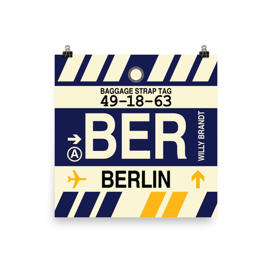 Travel-Themed Poster Print • BER Berlin • YHM Designs - Image 01