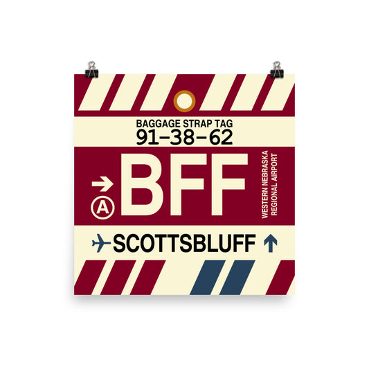 Travel-Themed Poster Print • BFF Scottsbluff Souvenir • YHM Designs - Image 01