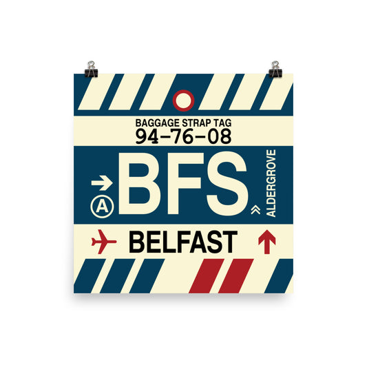 Travel-Themed Poster Print • BFS Belfast • YHM Designs - Image 01