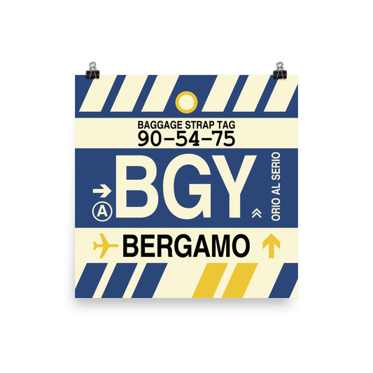 Travel-Themed Poster Print • BGY Bergamo • YHM Designs - Image 01