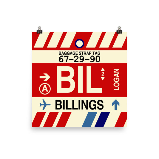 Travel-Themed Poster Print • BIL Billings Souvenir • YHM Designs - Image 01