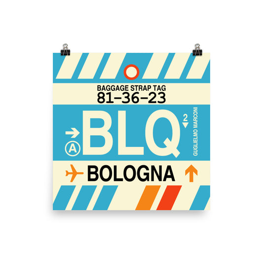Travel-Themed Poster Print • BLQ Bologna • YHM Designs - Image 01