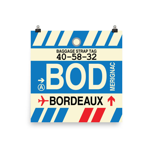 Travel-Themed Poster Print • BOD Bordeaux • YHM Designs - Image 01