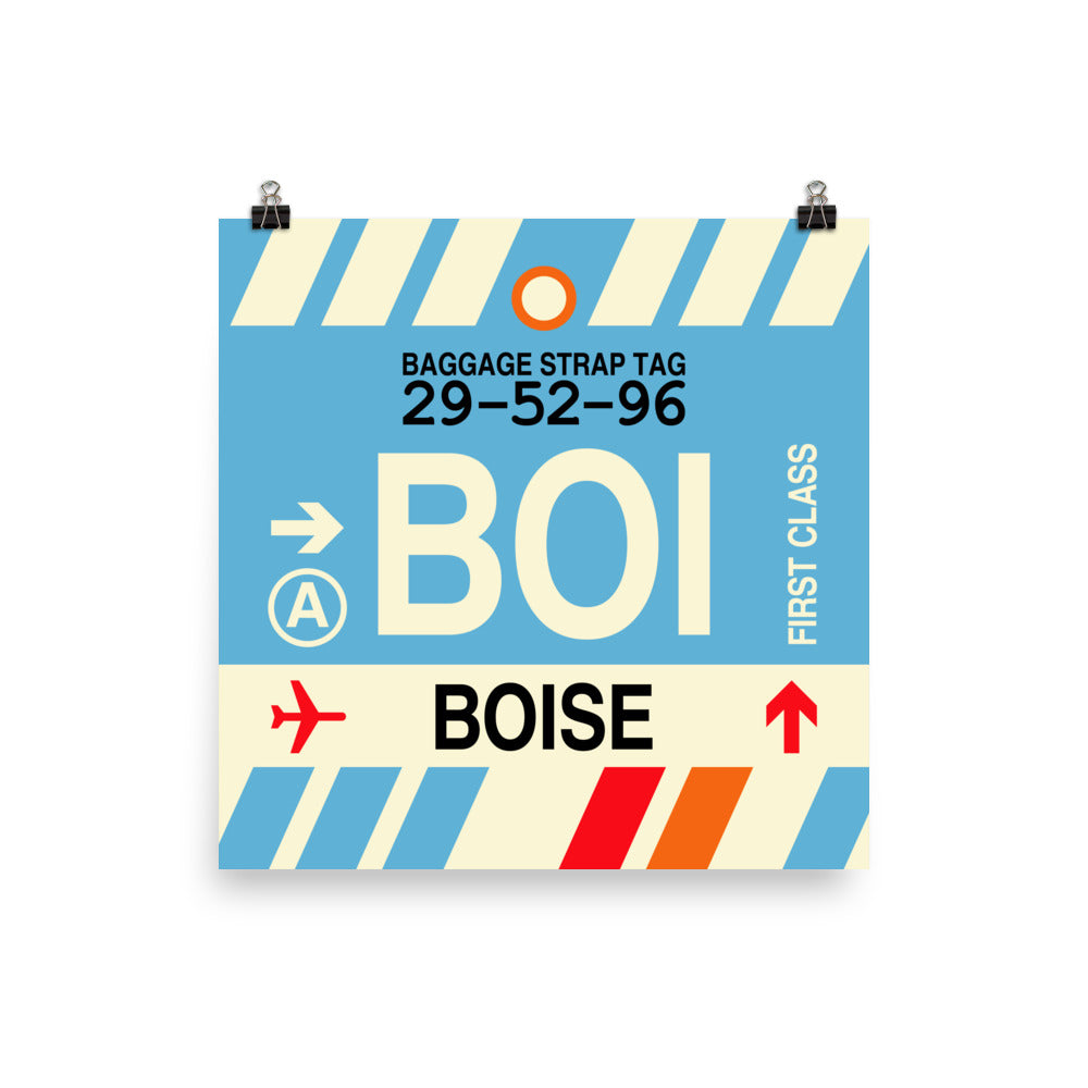 Travel-Themed Poster Print • BOI Boise • YHM Designs - Image 01