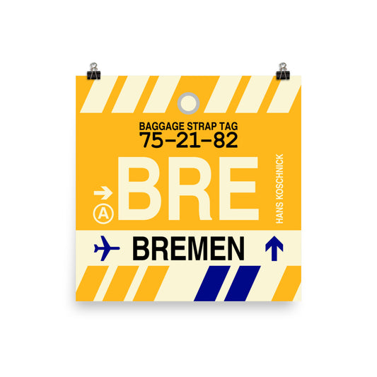 Travel-Themed Poster Print • BRE Bremen • YHM Designs - Image 01