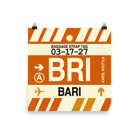 Travel-Themed Poster Print • BRI Bari • YHM Designs - Image 01