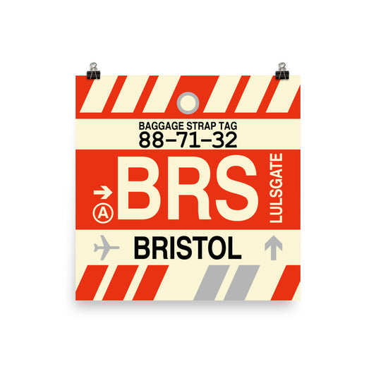Travel-Themed Poster Print • BRS Bristol • YHM Designs - Image 01