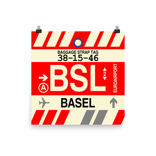 Travel-Themed Poster Print • BSL Basel • YHM Designs - Image 01