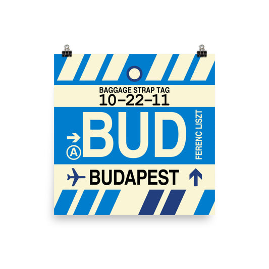 Travel-Themed Poster Print • BUD Budapest • YHM Designs - Image 01