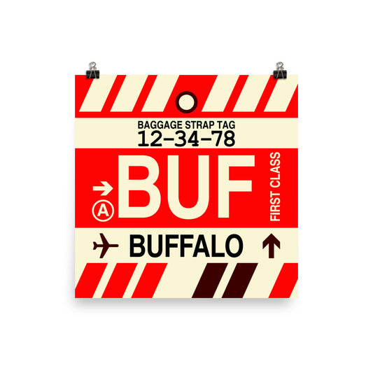 Travel-Themed Poster Print • BUF Buffalo • YHM Designs - Image 01