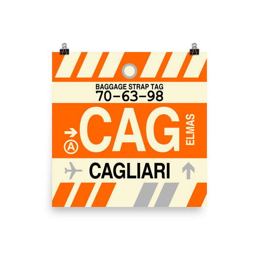 Travel-Themed Poster Print • CAG Cagliari • YHM Designs - Image 01