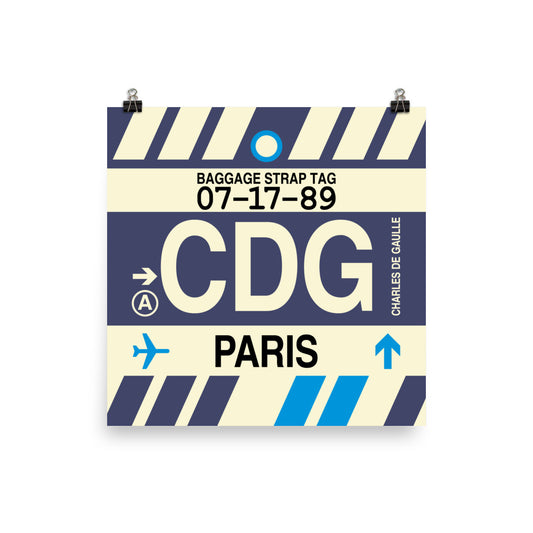 Travel-Themed Poster Print • CDG Paris • YHM Designs - Image 01