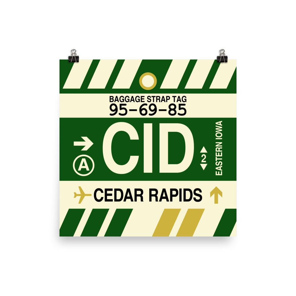 Travel-Themed Poster Print • CID Cedar Rapids Souvenir • YHM Designs - Image 01