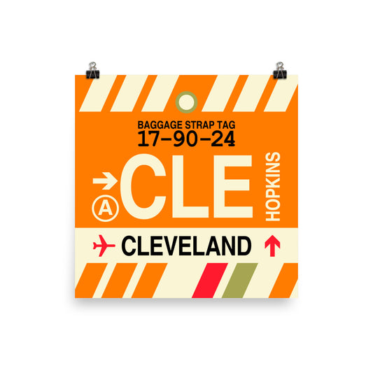 Travel-Themed Poster Print • CLE Cleveland • YHM Designs - Image 01