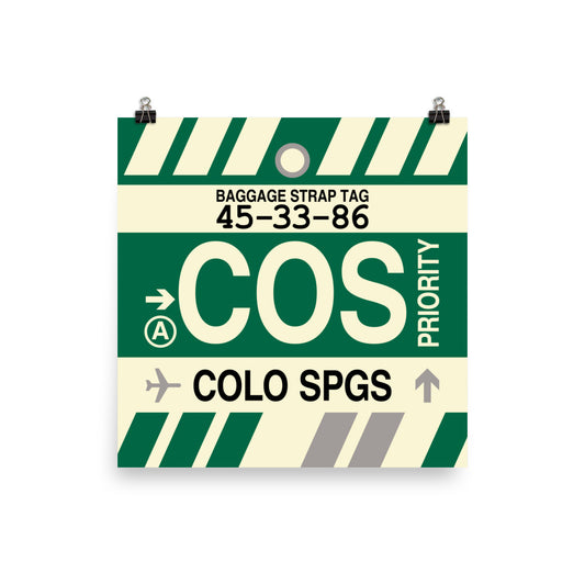 Travel-Themed Poster Print • COS Colorado Springs Souvenir • YHM Designs - Image 01