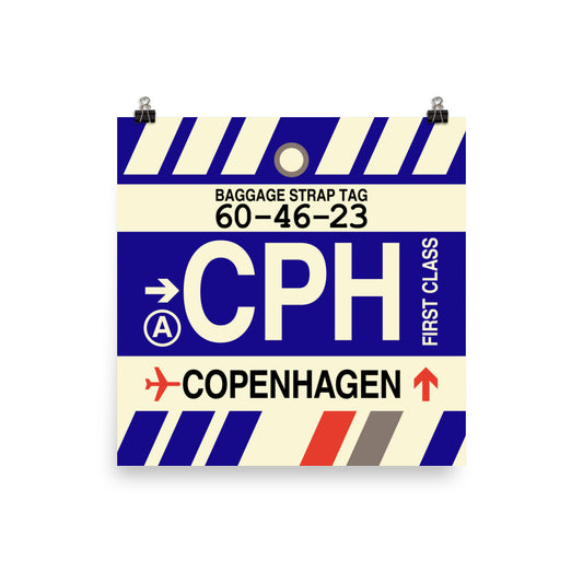 Travel-Themed Poster Print • CPH Copenhagen Souvenir • YHM Designs - Image 01