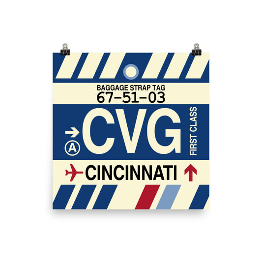 Travel-Themed Poster Print • CVG Cincinnati • YHM Designs - Image 01