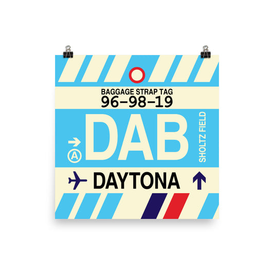 Travel-Themed Poster Print • DAB Daytona Beach • YHM Designs - Image 01