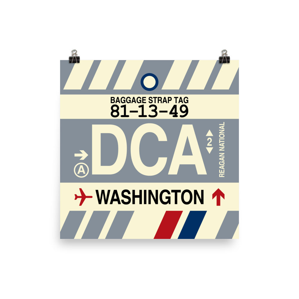 Travel-Themed Poster Print • DCA Washington • YHM Designs - Image 01