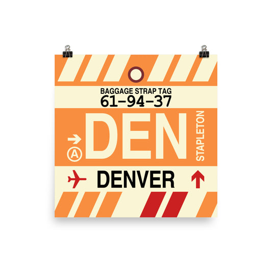 Travel-Themed Poster Print • DEN Denver • YHM Designs - Image 01