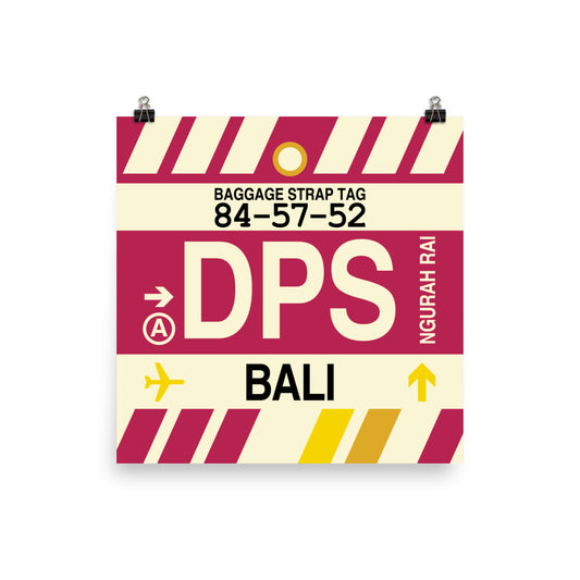 Travel-Themed Poster Print • DPS Bali • YHM Designs - Image 01